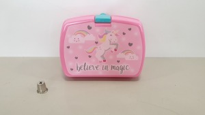 84 X BRAND NEW BELIEVE IN MAGIC UNICORN LUNCH BOXES IN 7 BOXES