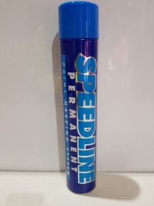 96 X BRAND NEW DEFIANCE SPEEDLINE PERMANENT BLUE LINE SPRAY PAINT - 750 ML CANS - IN 16 BOXES OF 6