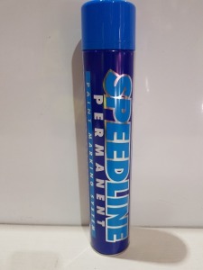 96 X BRAND NEW DEFIANCE SPEEDLINE PERMANENT BLUE LINE SPRAY PAINT - 750 ML CANS - IN 16 BOXES OF 6