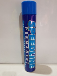 96 X BRAND NEW DEFIANCE SPEEDLINE PERMANENT BLUE LINE SPRAY PAINT - 750 ML CANS - IN 16 BOXES OF 6