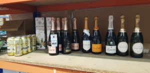 21 X BRAND NEW MIXED ALCOHOL LOT CONTAINING 5 X LANSON LE ROSE CHAMPAGNE 750 ML - 12.5 % VOL / 1 X CLASSIC CUVEE NYETIMBER 750 ML - 12 % VOL / 1 X VEUVE CLICQUOT BRUT CHAMPAGNE 750 ML - 12 % VOL / 1 X LANSON LE WHITE LABEL CHAMPAGNE 750 ML - 12.5 % VOL 