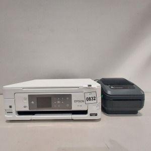 2 X PIECE ONE EPSON XP-455 PRINTER/ SCANNER AND ONE `ZEBRA KG420D DIRECT THERMAL LABEL PRINTER.