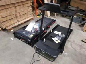 2 PIECE MIXED TREADMILL LOT CONTAINING 1 X INCOMPLETE REEBOK ONE GT40S TREADMILL - ( NO CONTROL PANEL - SPARES) AND 1 X LONSDALE TREADMILL ( CONTROL PANEL DOESN’T TURN ON )