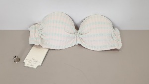 120 X BRAND NEW VINTAGE BOUTIQUE PINK CONTRAST BIKINI BRAS SIZE 36 - IN 2 BOXES