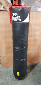 1 X LONSDALE 5 FT LEATHER PUNCH BAG - (PLEASE NOTE SOME SCUFFS AND MARKS )