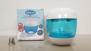 APPROX 60 X BRAND NEW BOXED BEBIPOD PORTABLE UV STERILISER FOR SOOTHERS AND BOTTLE TEATS - IN 2 BOXES AND ALL THE LOOSE