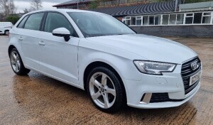 WHITE AUDI A3 SPORT TDI S-A (DIESEL), REG NO: GC17 UEP MILEAGE: 141,263 ENGINE SIZE: 1968CC 1ST REGISTERED: 02/08/2017 HAS V5 MOT UNTIL 11/09/2024 5 DOOR, ALLOYS, WITH 2 KEYS, BUILT IN MEDIA SCREEN WITH SAT NAV, AUTOMATIC, INCLUDES BOOK PACK, CRUISE CON