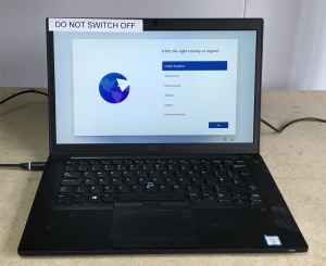 DELL LATITUDE 7490 LAPTOP, INTEL i7-8650U CPU, 8GB RAM, 256 GB SSD (DATA WIPED & WINDOWS 11 INSTALLED) - WITH CHARGER