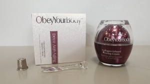 3 X NEW OBEY YOUR BODY ANTI-AGING COLLAGEN-INFUSED FIRMING CREAM - ENCOURAGES SKIN SUPPLENESS