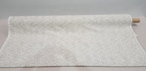 1 X ONE ROLL OF JACQUARD CURTAIN FABRIC DESIGN - NAGOA COLOURWAY - IVORY WIDTH 137 CM - APPROX 20 M LENGTH RRP £21.99 PER SQUARE METRE - TOTAL £439.80 EST