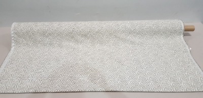 1 X ONE ROLL OF JACQUARD CURTAIN FABRIC DESIGN - NAGOA COLOURWAY - IVORY WIDTH 137 CM - APPROX 20 M LENGTH RRP £21.99 PER SQUARE METRE - TOTAL £439.80 EST