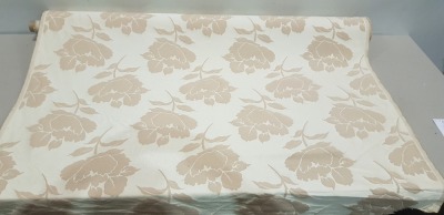 1 X ONE ROLL OF JACQAURD CURTAIN FABRIC BRAND - BEAMONT DESIGN - PEONY COLOURWAY - VANILLA WIDTH 137 CM - 156 M LENGTH RRP £16.99.99 PER SQUARE METRE - TOTAL £2650.44 EST