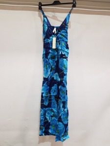 12 X BRAND NEW PISTACHIO SUMMER DRESSES IN BLUE FLORAL COLOUR 6 X SIZE SMALL / 6 X SIZE MEDIUM RRP £ 24.99 - TOTAL RRP £ 299.88