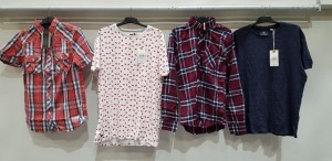 15 X PIECE MIXED BRAND NEW SHIRT'S AND T SHIRTS IN VARIOUS STYLES AND DESIGNS IN MIXED SIZES SMALL MEDIUM AND LARGE - RRP TOTAL £344