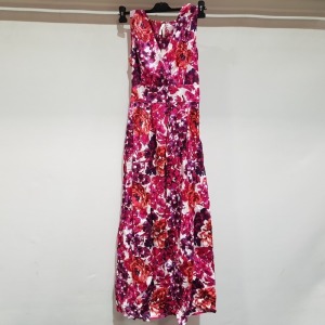 11 X BRAND NEW PISTACHIO PINK FLORAL V NECK LONG SUMMER DRESS SIZE SMALL RRP £24.99 TOTAL £274.89