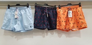 8 X BRAND NEW US POLO ASSN SWIM SHORTS 5 AMBER GLOW SIZES 2 M , 2 L , 1 XL IN BLUE 1 L , 1 XXL IN NAVY 1 S . - RRP EACH £39.99 EACH TOTAL £319.12