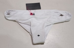 100 X BRAND NEW SOUTH BEACH MIX AND MATCH HIPSTER BIKINI BOTTOMS - ALL IN WHITE - ALL IN SIZE 12