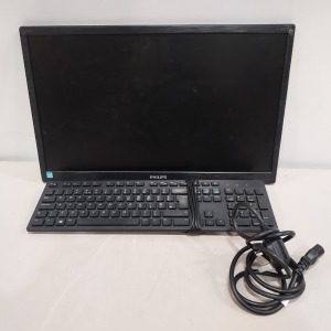 20 X PHILIPS COMPUTER MONITOR MODEL ID 223V5LSB2-10 MD - FEB 2019 WITH POWER CABLES AND 10 X KEYBOARDS