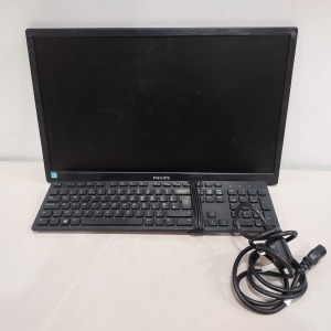 20 X PHILIPS COMPUTER MONITOR MODEL ID 223V5LSB2-10 MD - FEB 2019 WITH POWER CABLES AND 10 X KEYBOARDS