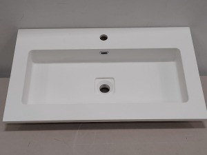 14 X BRAND NEW CAVALIER SOLID SURFACE BASINS INCLUDES CHROME WASTE PLUG AND CLEANING PAD ( CODE : 861 ) SIZE : LENGTH 75 CM / WIDTH 45 CM / HEIGHT 13 CM ) - ON 1 PLT