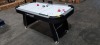 1 X BUILT DUNLOP 6 FT AIR HOCKEY TABLE WITH 240 V FAN MOTOR - INCLUDES SCORER / PUSHERS AND PUCKS SIZE : 183 CM X 93 CM X 78 CM