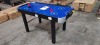 1 X BUILT BCE RILEY 5 FT AIR HOCKEY TABLE - INCLUDES FAN / 2 PUCKS / 2 PUSHERS ( PLEASE NOTE THIS IS CUSTOMER RETURNS ) - NOTE DAMAGE ON TABLE TOP