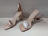 20 X BRAND NEW MIXED MISSGUIDED WOMANS SHOES TO INCLUDE SQUARE TOE HIGH HEEL TIE UP SANDALS / HIGH HEEL BLOCK BARELY THERE SANDALS - ALL IN SAND COLOUR - IN VARIOUS SIZES TO INCLUDE 3 / 5 / 6 / 7 / 8