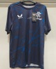 22 X BRAND NEW RANGERS FC CASTORE T SHIRTS IN NAVY SIZE XL