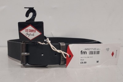 50 X BRAND NEW LEE COOPER PLAIN BLACK BELT'S SIZE MEDIUM RRP EACH £9.99