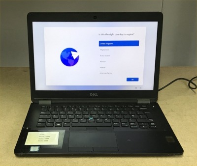 DELL LATITUDE E7470 LAPTOP, INTEL I7-6600U CPU, 8GB RAM, 256GB SSD, DATA WIPED WITH WINDOWS 11 INSTALLED - NO CHARGER