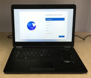 DELL LATITUDE E7450 LAPTOP, INTEL I7-5600U CPU, 8GB RAM, 256GB SSD, DATA WIPED WITH WINDOWS 11 INSTALLED - NO CHARGER