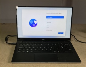 DELL XPS 13 9360 LAPTOP, INTEL I7-7660U CPU, 16GB RAM, 512GB SSD, (NOTE: FAULTY BATTERY - WILL NEED REPLACING), DATA WIPED WITH WINDOWS 11 INSTALLED - NO CHARGER