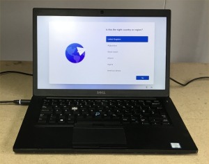 DELL LATITUDE 7480 LAPTOP, INTEL i7-7600U CPU, 8GB RAM, 256 GB SSD (DATA WIPED & WINDOWS 11 INSTALLED) - NO BATTERY, MISSING KEY, LOOSE COVER WITH CHARGER