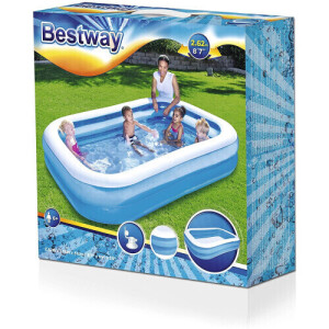 3 X BRAND NEW BESTWAY SPLASH AND PLAY LARGE FAMILY INFLATABLE POOL - IN 1 BOX (CODE : 54006 ) - LENGTH 2.62 M - WIDTH 1.75 M - HEIGHT 51 CM