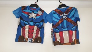 56 X BRAND NEW CHILDRENS MARVEL AVENGERS TOPS IN RATIO PACKS FROM 1 1/2 YEARS TO 7 - (PICK LOOSE 8 X BANDED PACKS)