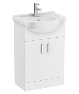 36 X BRAND NEW 550 VANITY UNITS - ALL IN GLOSS WHITE - ON 1 PLT ( CODE : 2990 /000 )