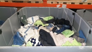 FULL PALLET OF MAINLY WOMENS CLOTHING IN ASSORTED STYLES AND SIZES IE. CARDIGANS, BLOUSES, JEANS, COATS, SLIPS, TOPS, SKIRTS ETC (NOTE PALLET JACKET NOT INCLUDED)