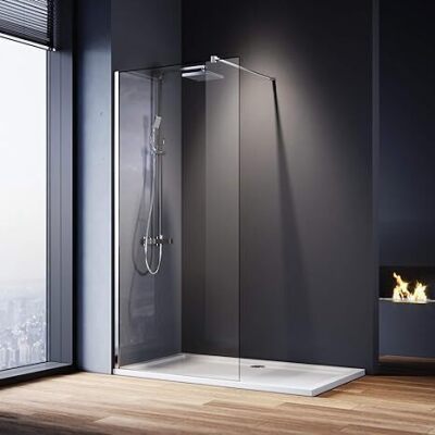 10 X BRAND NEW APRIL IDENTITI WETROOM PANELS - IN POLISHED SILVER (1100 X 1950 MM ) - ON 1 PLT ( CODE : AP9407S)