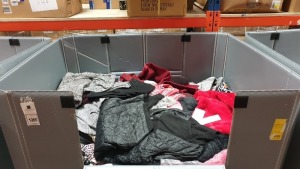 FULL PALLET OF MAINLY WOMENS CLOTHING IN ASSORTED STYLES AND SIZES IE. CARDIGANS, BLOUSES, JEANS, COATS, SLIPS, TOPS, SKIRTS ETC (NOTE PALLET JACKET NOT INCLUDED)