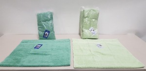 30 X BRAND NEW MUSBURY SUPERSOFT N DRY BATH TOWELS - 15 X SAGE GREEN COLOUR ( SIZE : 70 X 127 CM ) 15 X GREEN COLOUR ( SIZE 70 X 135 CM ) - IN 2 BOX