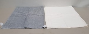 33 X BRAND NEW MIXED MUSBURY AND HOTEL ACCENTS SUPERSOFT N DRY BATH TOWELS - IN VARIOUS COLOURS AND SIZES TO INCLUDE WHITE AND SILVER - IN 2 BOXES