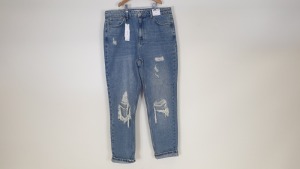 10 X BRAND NEW PAIRS OF TOPSHOP LADIES MOM BLUE JEANS RRP £400 - SIZE 14