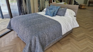 DOUBLE DEVAN BED WITH MATTRESS, HEADBOARD, DUVET & PILLOWS, ALL LINEN, CUSHIONS AND BED THROW *** PLEASE NOTE: ASSETS ARE LOCATED HASLINGDEN, ROSSENDALE & WILL REQUIRE COLLECTION BY FRIDAY 11TH MAY - WINNING BIDDER WILL BE PROVIDED WITH FULL DETAILS AFTER