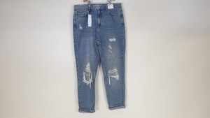 7 X BRAND NEW PAIRS OF TOPSHOP LADIES MOM BLUE JEANS RRP £196 - SIZE 6