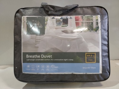 4 X BRAND NEW THE FINE BEDDING COMPANY BREATHE DUVETS - WASHABLE - QUICK DRYING - SMARTFIL FIBRE - ALL IN SIZE SINGLE - 10.5 TOG