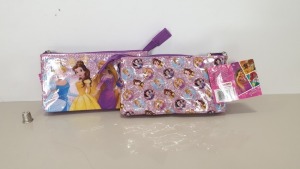 180 X BRAND NEW DISNEY PRINCESS MULTI-POCKET PENCIL CASES - IN 15 BOXES