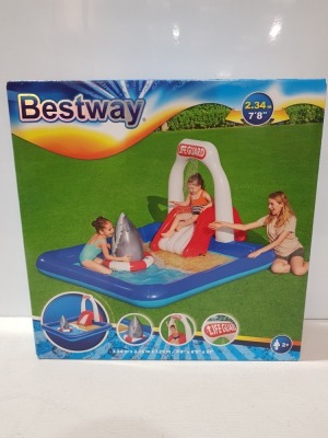 3 X BRAND NEW BESTWAY INFLATABLE PLAY CENTRE LIFEGUARD TODDLERS POOLS ( L 234 X W 203 X H 129 CM ) - 276 L CAPACITY RRP £ 59.99 - TOTAL RRP £ 179.97