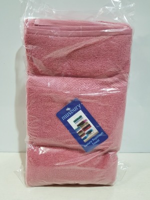 33 X BRAND NEW MUSBURY LUXURY SUPERSOFT TOWELS - ALL IN RICH DAMSON / PINK - (70 X 127 CM ) - IN 2 BOXES