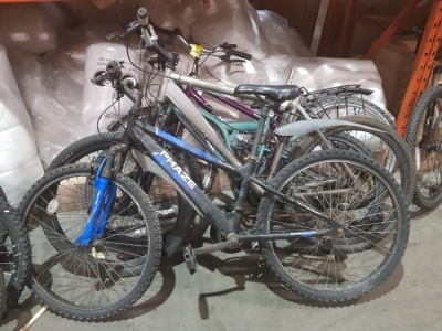 4 PIECE MIXED BIKE LOT CONTAINING APOLLO PHAZE, VOGUE MOUNTAIN RIDGE, AIRBOURNE, ETC