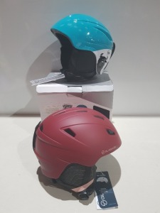 20 X BRAND NEW GLISSADE HELMETS - IN VARIOUS COLOURS TO INCLUDE WHITE / MULTICOLOUR / BORDOUX / ICY - ALL IN VARIOUS SIZES TO INCLUDE XS / S / M / L